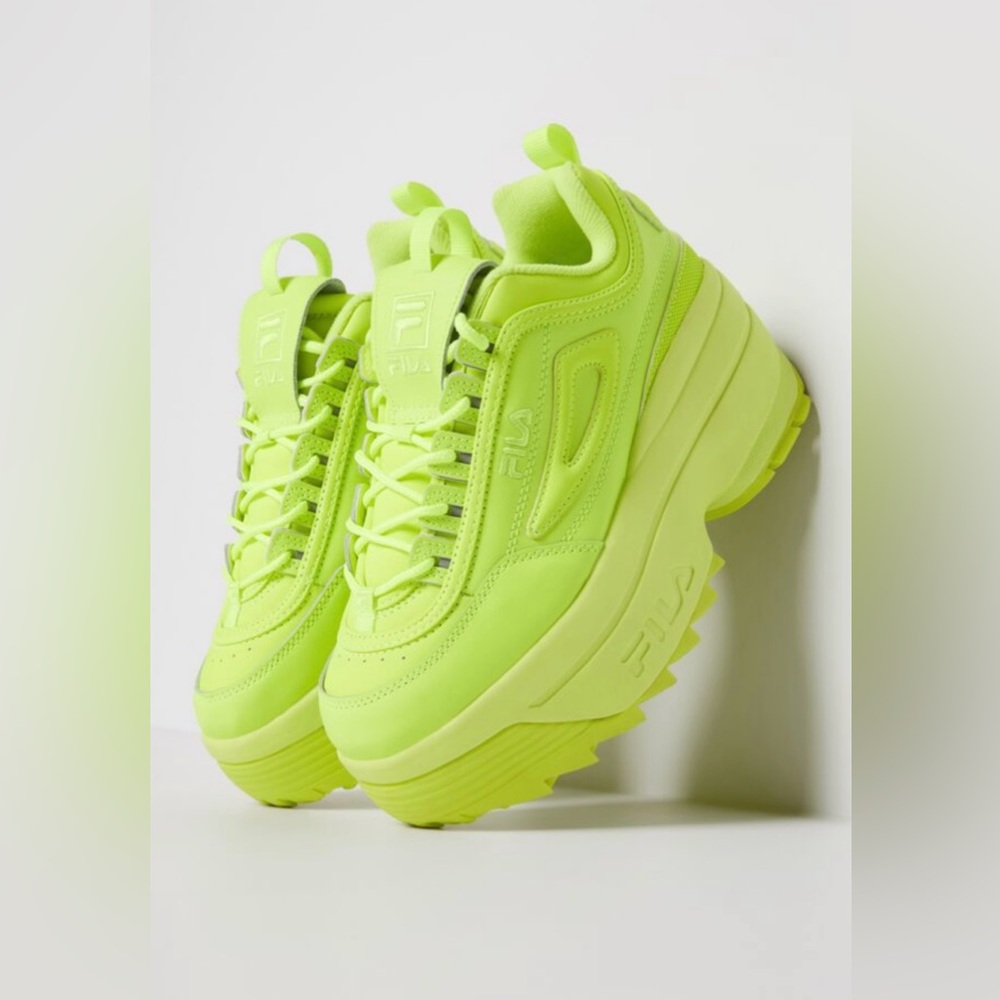 Fila Neon Green Disruptor Platform Sneakers 💚👟